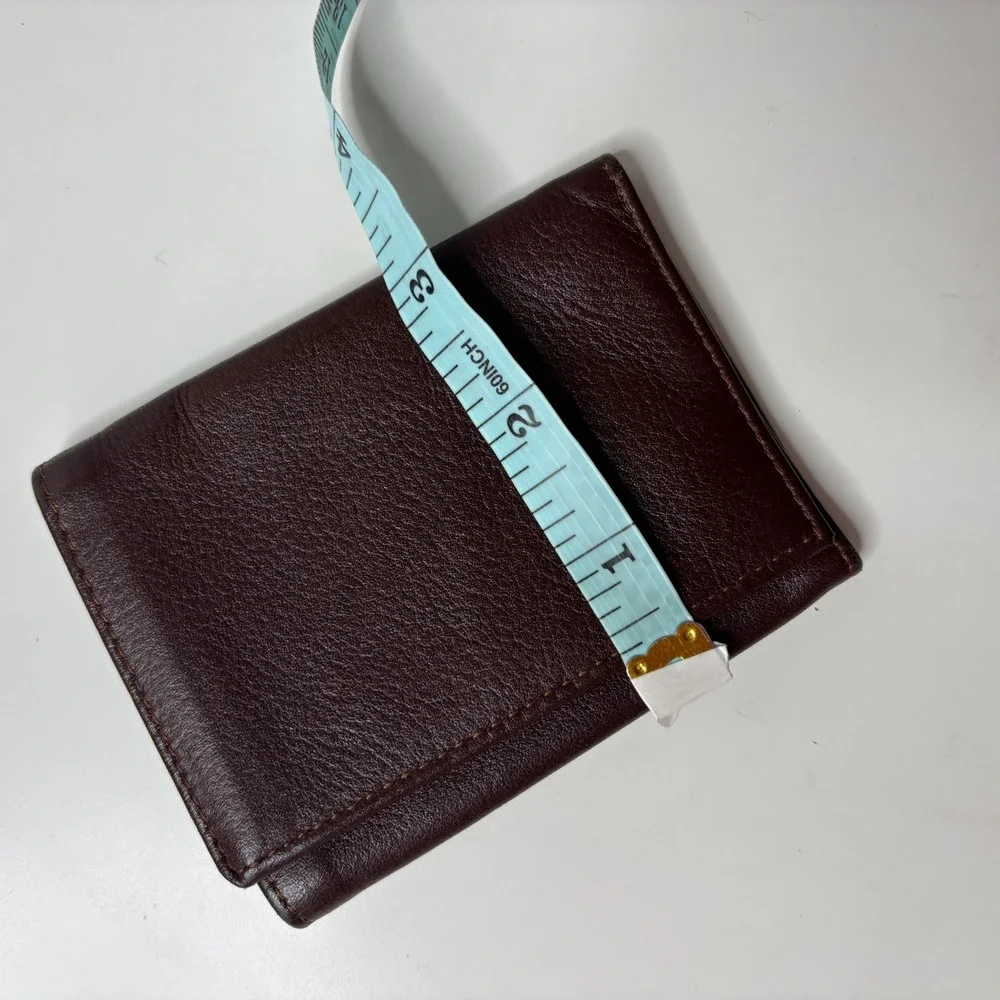 Vintage Hickok USA Mens Dark Brown Pebbled Leather‎ Trifold Wallet Cowhide Gift